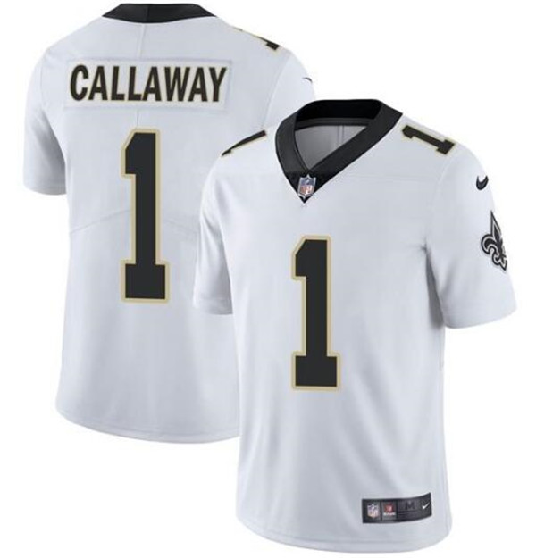 Men's New Orleans Saints Saints #1 Marquez Callaway White 2021 Vapor Untouchable Limited Stitched Jersey